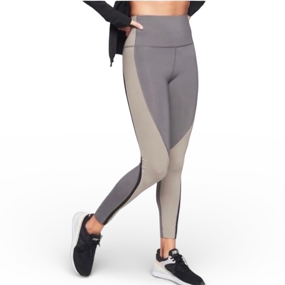 ATHLETA COLORBLOCK SPAR 7/8 TIGHT GRAY LEGGINGS S